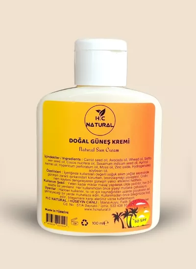 Doğal Güneş Kremi 100 ml | Etkili Güneş Koruması